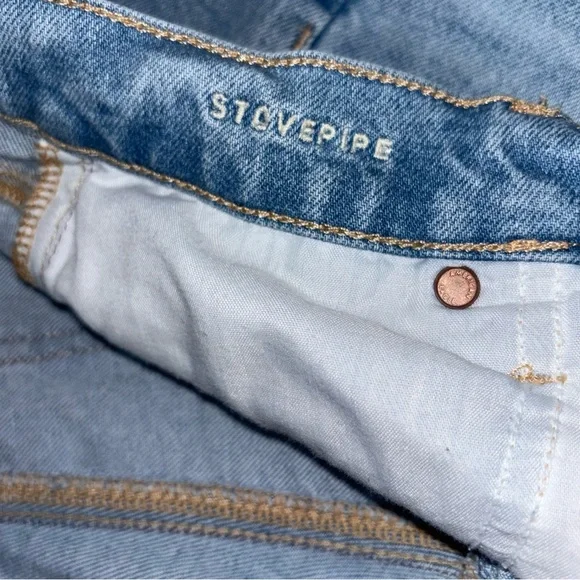 American Eagle Outfitters Mid-Light Wash Stovepipe Jeans Women’s Size 4 Long - Picture 4 of 7